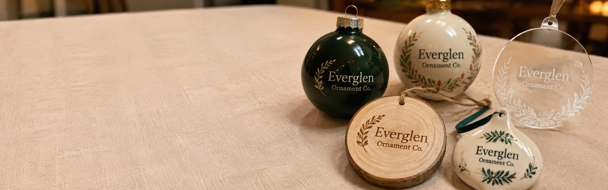 Custom printed christmas ornaments with logo